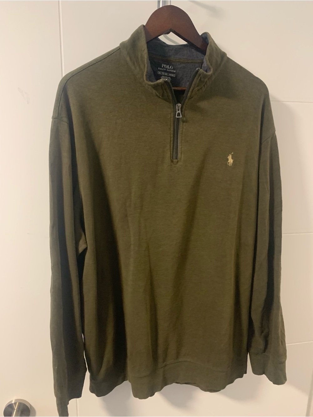 Polo by Ralph Lauren Olive Green Half-Zip Pullover Sweater A13